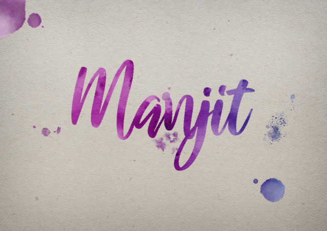 Free photo of Manjit Watercolor Name DP