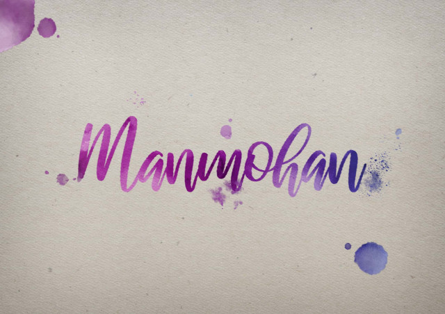 Free photo of Manmohan Watercolor Name DP