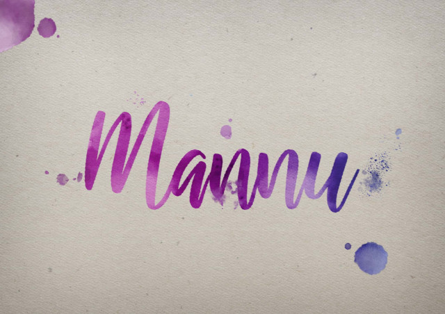 Free photo of Mannu Watercolor Name DP