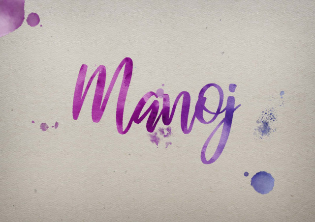 Free photo of Manoj Watercolor Name DP