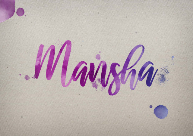 Free photo of Mansha Watercolor Name DP