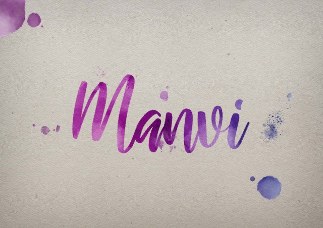 Free photo of Manvi Watercolor Name DP