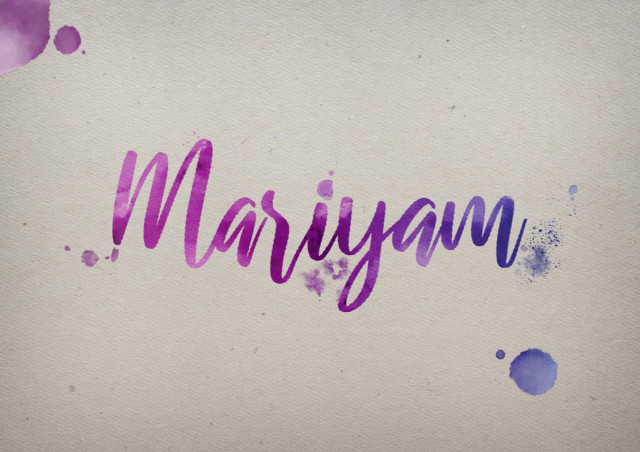 Free photo of Mariyam Watercolor Name DP