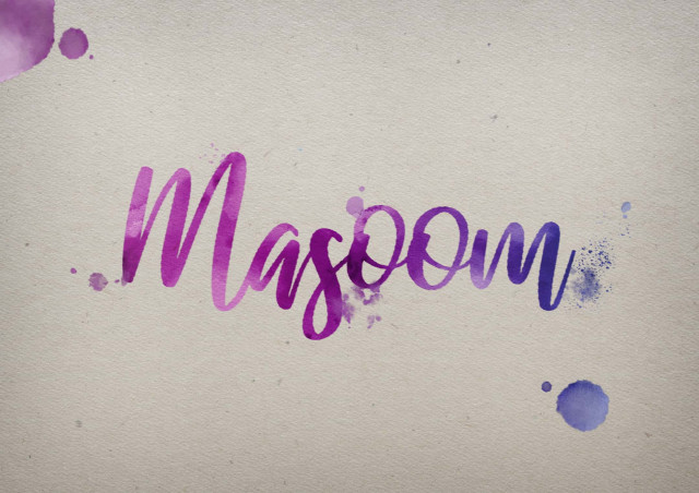 Free photo of Masoom Watercolor Name DP
