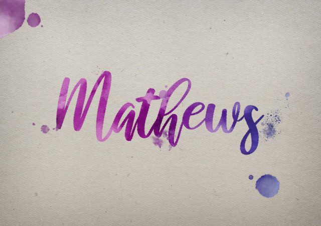 Free photo of Mathews Watercolor Name DP