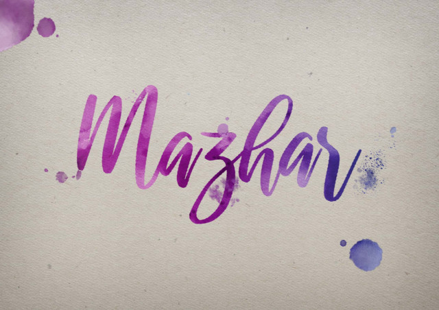 Free photo of Mazhar Watercolor Name DP