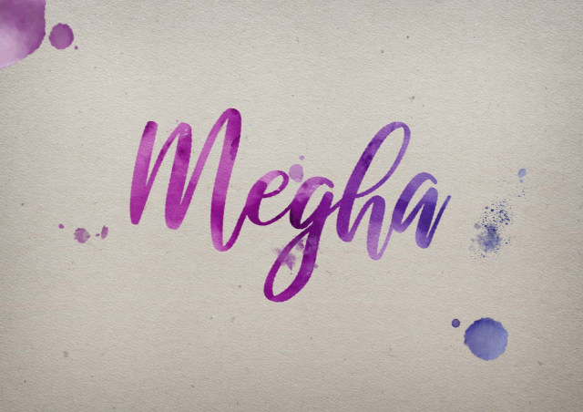 Free photo of Megha Watercolor Name DP