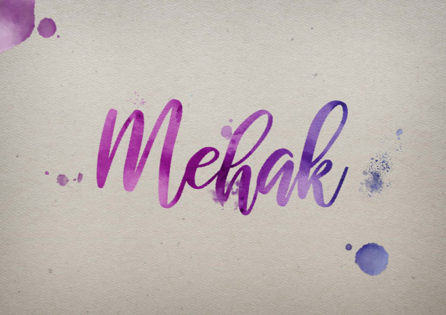 Free photo of Mehak Watercolor Name DP