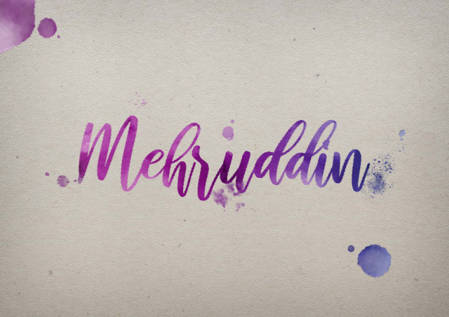 Free photo of Mehruddin Watercolor Name DP