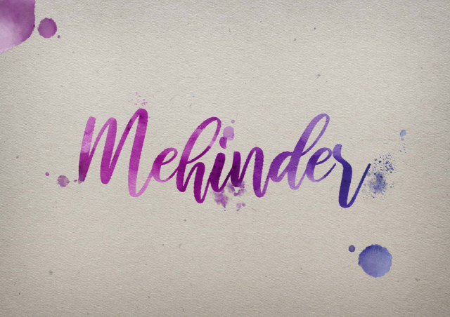 Free photo of Mehinder Watercolor Name DP