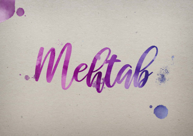 Free photo of Mehtab Watercolor Name DP