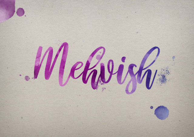 Free photo of Mehvish Watercolor Name DP