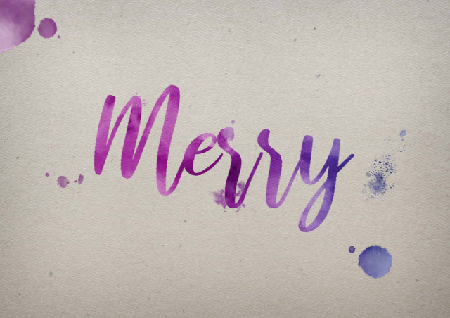 Free photo of Merry Watercolor Name DP