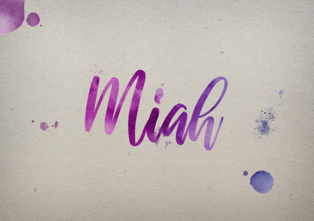 Free photo of Miah Watercolor Name DP