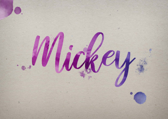 Free photo of Mickey Watercolor Name DP