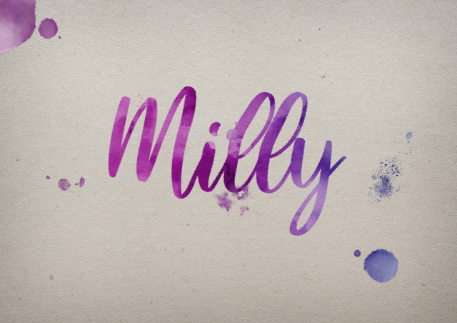 Free photo of Milly Watercolor Name DP