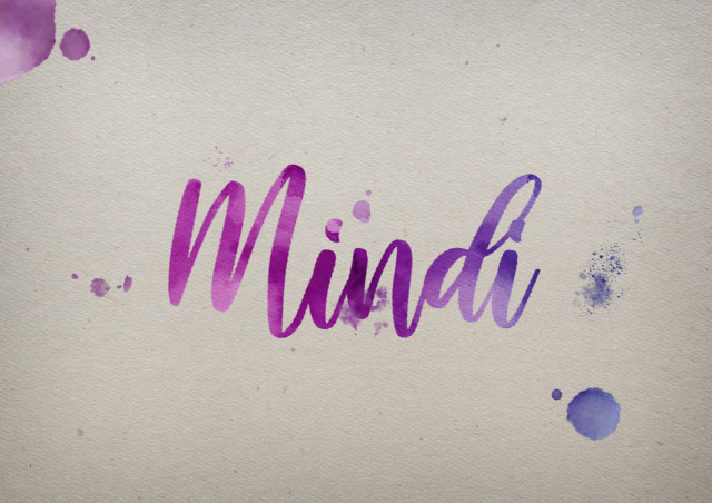 Free photo of Mindi Watercolor Name DP