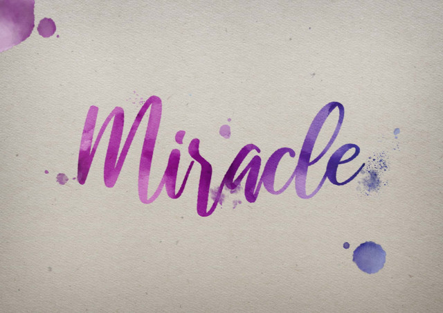 Free photo of Miracle Watercolor Name DP