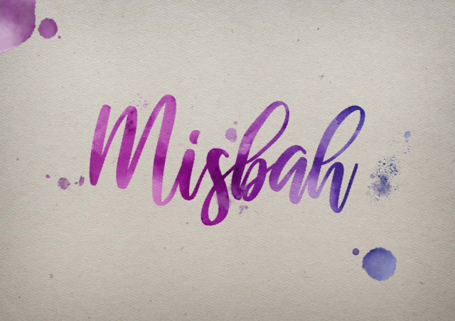Free photo of Misbah Watercolor Name DP