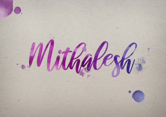 Free photo of Mithalesh Watercolor Name DP