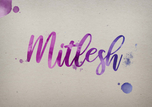 Free photo of Mitlesh Watercolor Name DP