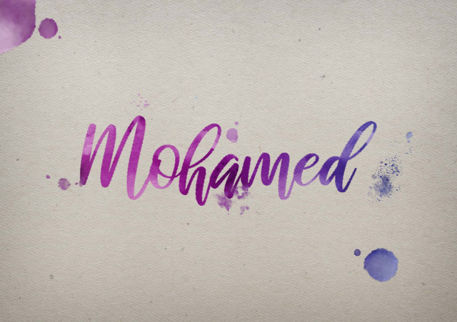 Free photo of Mohamed Watercolor Name DP