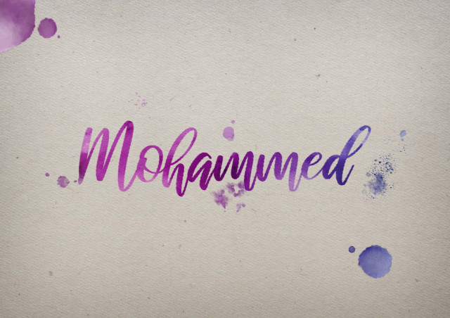 Free photo of Mohammed Watercolor Name DP