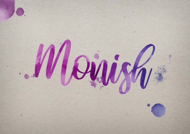 Free photo of Monish Watercolor Name DP