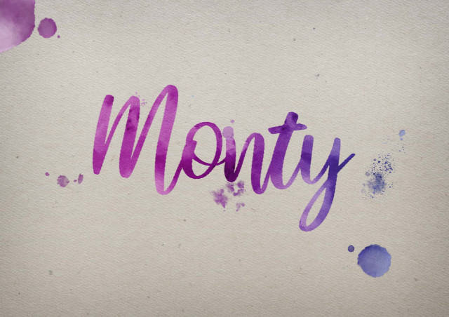 Free photo of Monty Watercolor Name DP