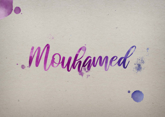 Free photo of Mouhamed Watercolor Name DP