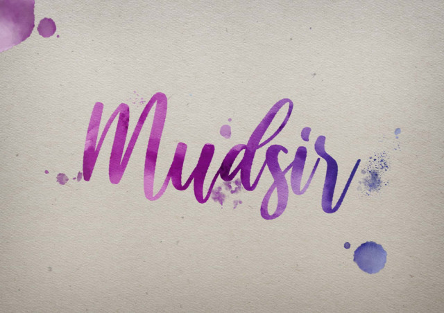 Free photo of Mudsir Watercolor Name DP