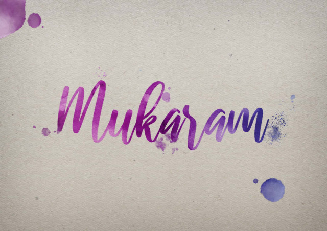 Free photo of Mukaram Watercolor Name DP