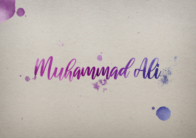 Free photo of Muhammad Ali Watercolor Name DP