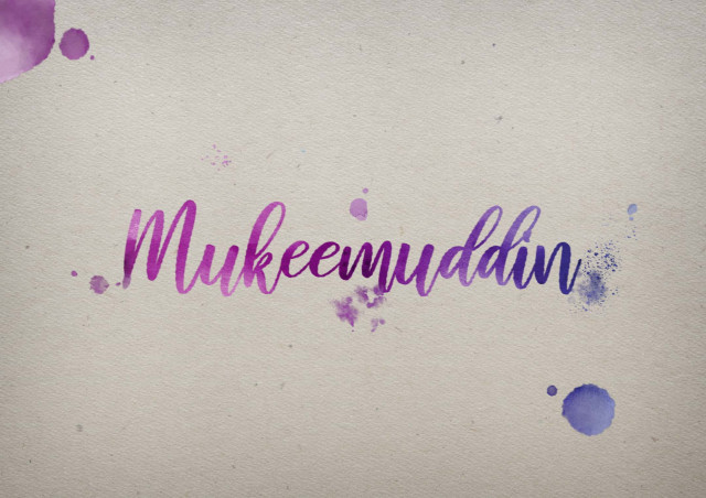 Free photo of Mukeemuddin Watercolor Name DP