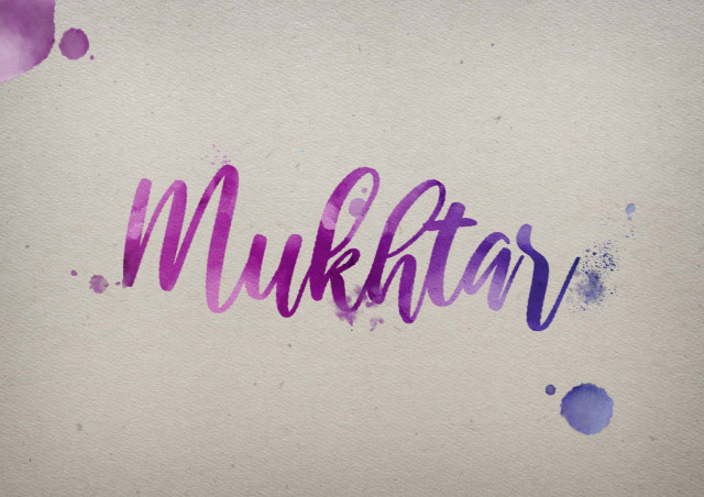 Free photo of Mukhtar Watercolor Name DP