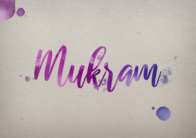 Free photo of Mukram Watercolor Name DP