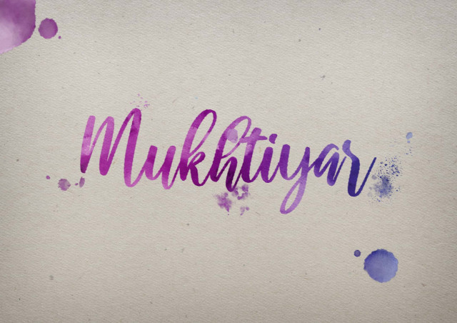 Free photo of Mukhtiyar Watercolor Name DP