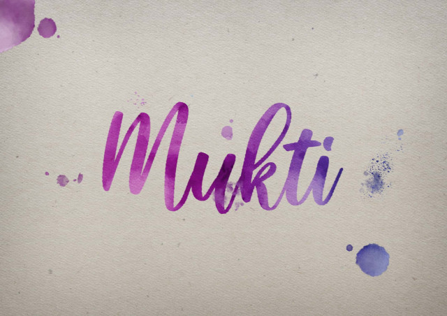 Free photo of Mukti Watercolor Name DP
