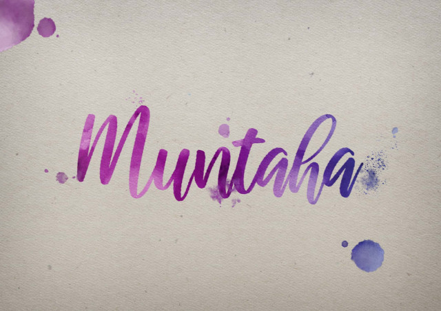 Free photo of Muntaha Watercolor Name DP