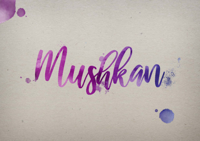 Free photo of Mushkan Watercolor Name DP