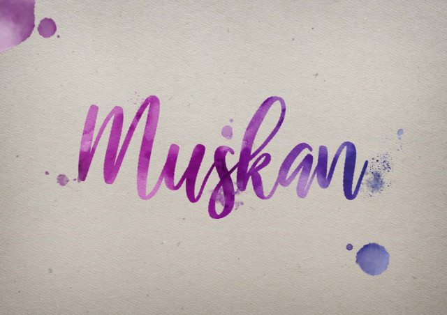 Free photo of Muskan Watercolor Name DP