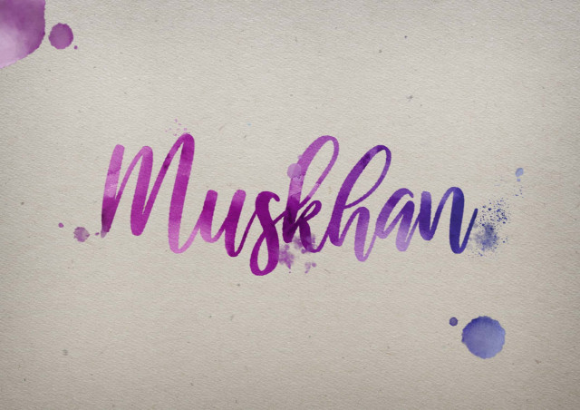 Free photo of Muskhan Watercolor Name DP