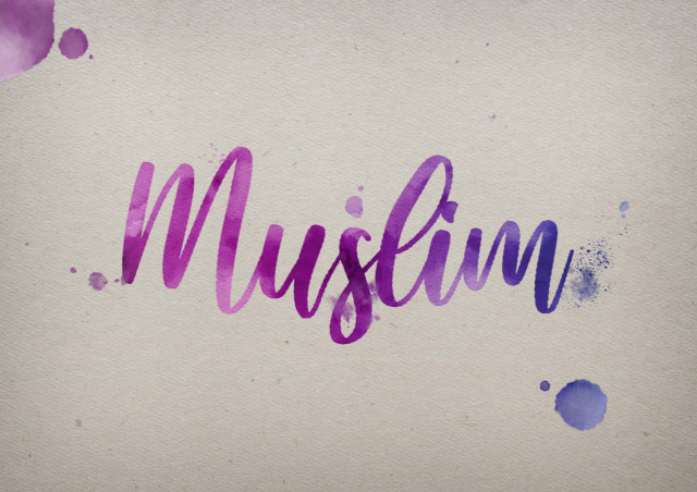 Free photo of Muslim Watercolor Name DP