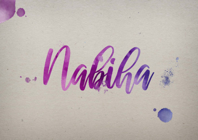 Free photo of Nabiha Watercolor Name DP