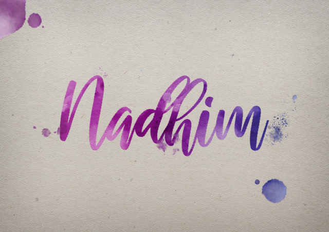Free photo of Nadhim Watercolor Name DP