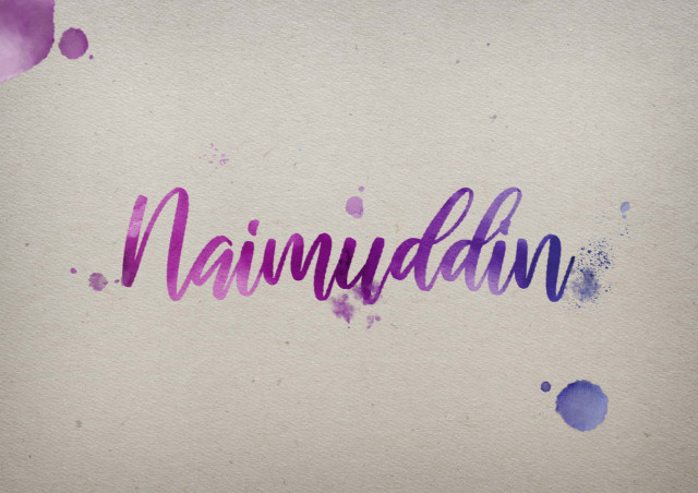 Free photo of Naimuddin Watercolor Name DP