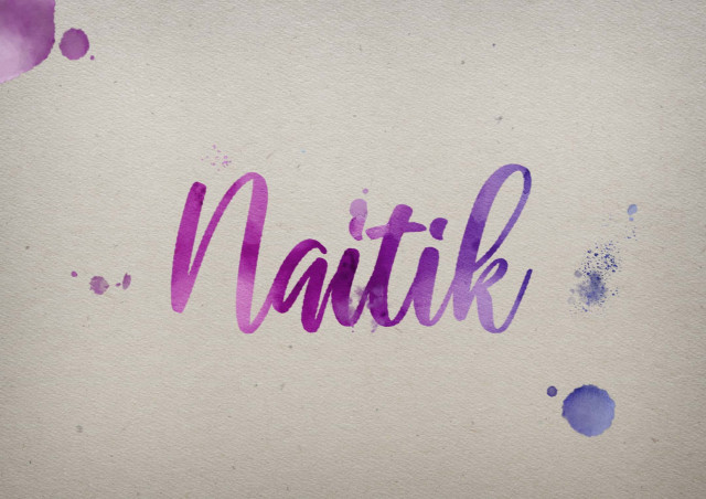 Free photo of Naitik Watercolor Name DP