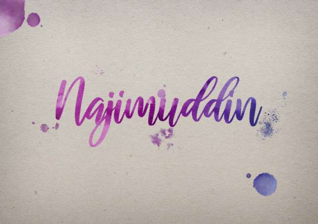 Free photo of Najimuddin Watercolor Name DP