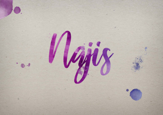 Free photo of Najis Watercolor Name DP