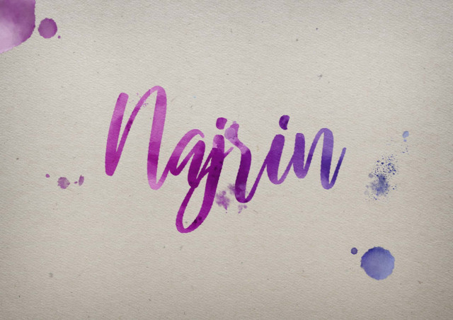 Free photo of Najrin Watercolor Name DP